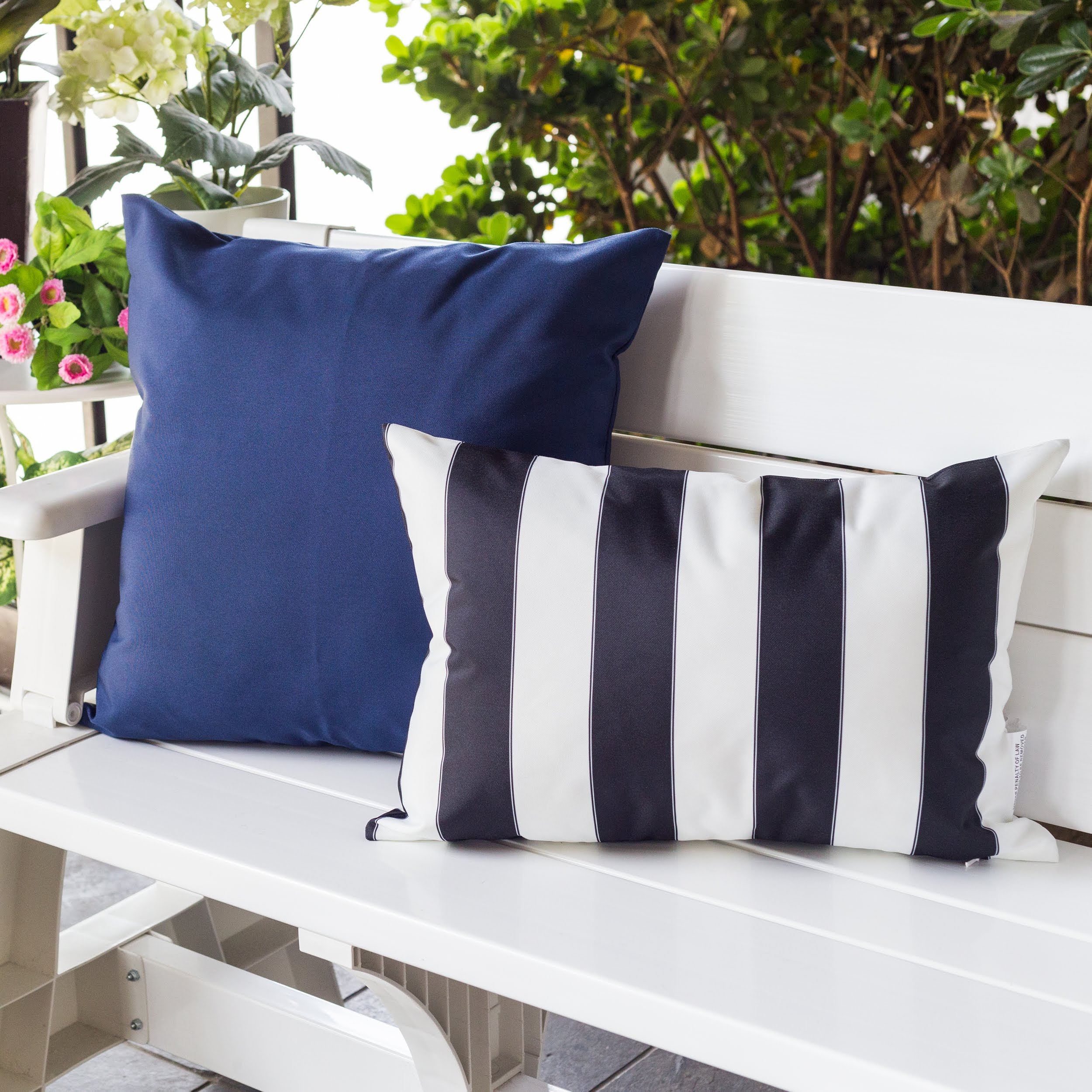 Riley Black Rectangular Outdoor Throw Pillow