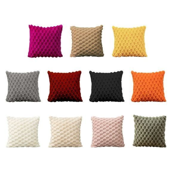 Gaecuw Pillow White Modern Home Handmade Cushions Lumbar Support Pillow Weaving Snowflake Velvet Solid Color Pillow for Bed Couch Chair Sofa - cotton