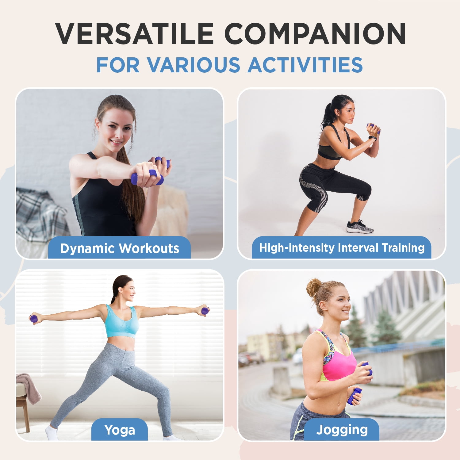 Dumbbell Go Pods Set of 4, Egg Weights, Add weight training for yoga, walking, jogging, water aerobics, high-intensity exercises, running, 1lb x 2 and 0.5lb x 2