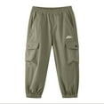 thumbnail image 6 of ZXLBBD Boy's Cargo Pants for Fall Joggers with Multiple Pockets Comfortable Solid Color Trousers for Kids Youth School Fashion Casual Outdoor,Green,Size 6 Y-7 Y, 6 of 6