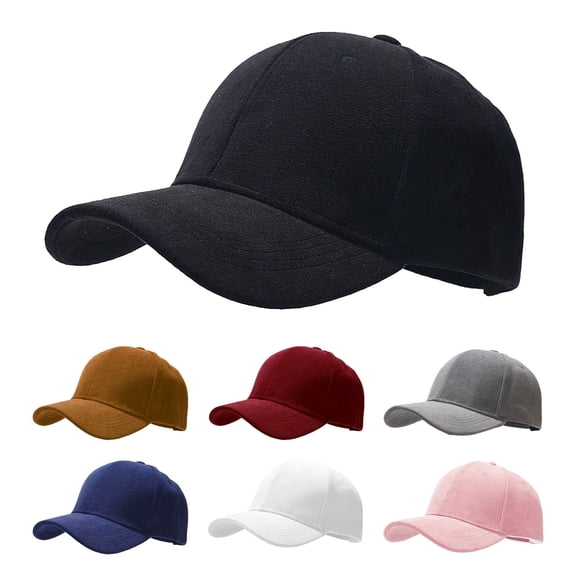 Solid Suede Fabric Baseball Cap, ZDNIXIAN Adjustable Unisex Six Panel Curved Brim Dad Hat, Soft Casual Plain Baseball Hat, One Size