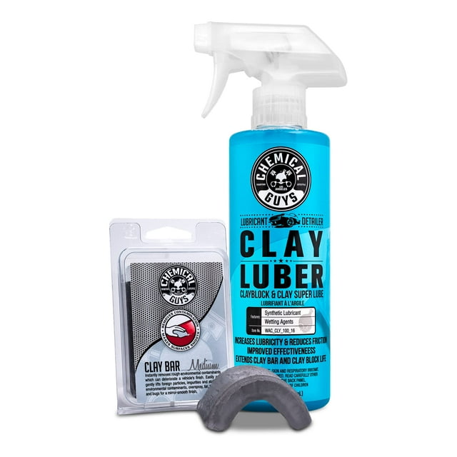 Kit de barritas de arcilla y lubricantes Chemical Guys, tamaño mediano, 473 ml