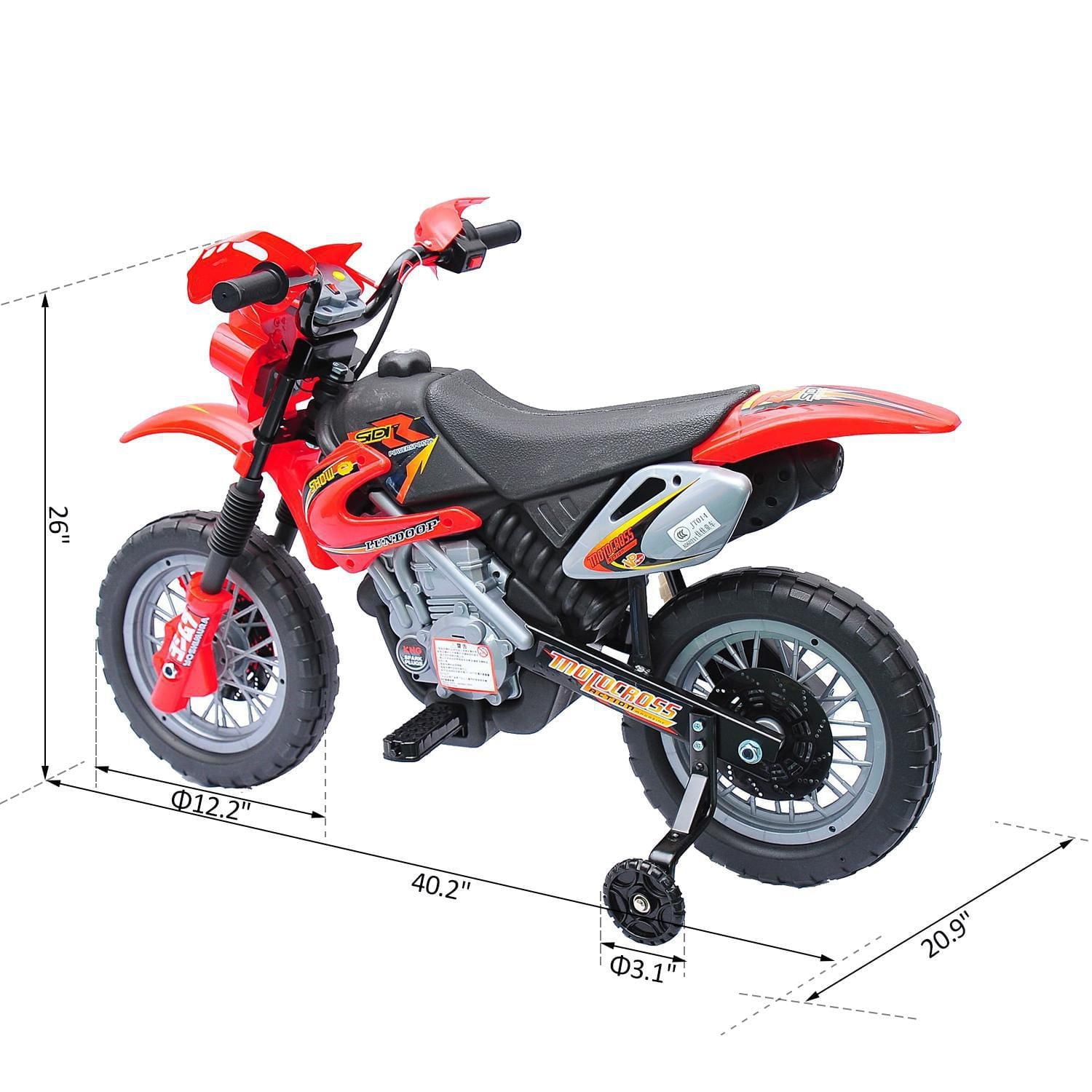 Aosom 6V Electric Kids Ride-On Motorcycle Training Wheels