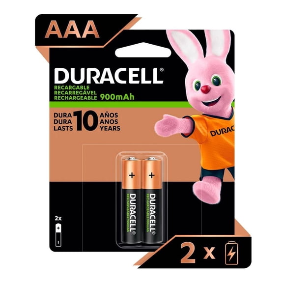 Pilas recargables Duracell AAA 900mAh, 2 pzas