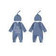 thumbnail image 2 of Cjfdfy Newborn Baby Boy Girl Fall Outfits New To The Cousin Crew Waffled Ribbed Long Sleeve Bodysuit And Hat 2Pcs Infant Cute Coming Home Fall Winter Outfit 0-9M, 2 of 9