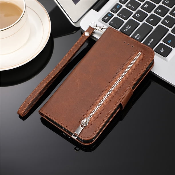 Funda de cuero con cremallera A52 A72 para Samsung Galaxy S22 S21 S20 FE S10 S9 S8 Plus Note 8 9 10 20 Ultra A12 A32 A51 A71 A70 A50 Tan Jianjun unisex