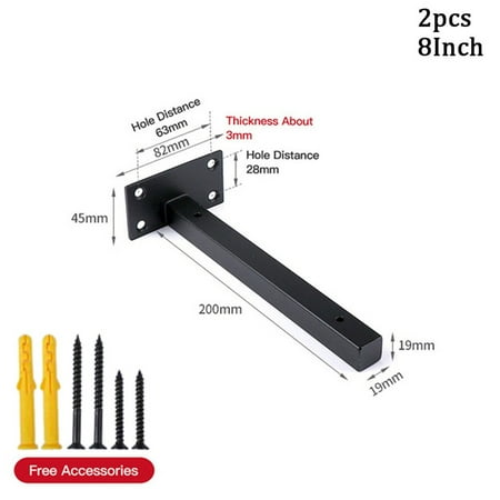 

2Pcs Stainless steel Industrial Wall Shelf Bracket Heavy Shelf Support Brackets