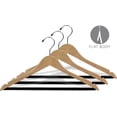 thumbnail image 2 of INTERNATIONAL HANGER 20 inch Natural Wood Suit Hanger with Flocked Non-Slip Bar, 100 Pack, 2 of 4