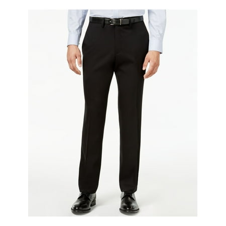 REACTION KENNETH COLE Mens Black Slim Fit Stretch Pants W30/ L30
