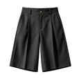 thumbnail image 6 of ManxiVoo Womens High Waist Pleated Shorts Loose Fit with Pockets Straight Casual Work Bottoms, 6 of 6