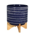 thumbnail image 1 of Sagebrook Home 14765-03 CERAMIC 10" PLANTER ON STAND, BLUE, 1 of 4