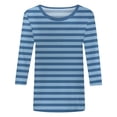 thumbnail image 3 of Hauts pour Femmes Chemises Mi-Longues Manches Trois Quarts Chemises Graphiques T-Shirts T-Shirts Décontractés Hauts Tunique à Col Rond Femmes Haut Chemises à Manches Longues Course Chemise à Manches Longues Femmes Courte Femmes Ample, 3 of 3