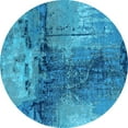 thumbnail image 1 of Ahgly Company Indoor Round Oriental Light Blue Industrial Area Rugs, 5' Round, 1 of 4