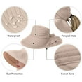 thumbnail image 3 of Women's UPF 50+ Wide Brim Sun Hat with Ponytail Hole Hiking Hunting Cap with Neck Cover（Beige）, 3 of 6