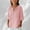 Pink, variant on Tranfacy Middle Big Girls Fall Blouse and Shirt Pullover Loose Solid 3 4 Sleeve V‑Neck Button Front Daily Outfit Tops for 3‑14 Years Old