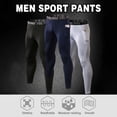 thumbnail image 2 of Sport Pantalon pour Hommes en Molleton Chaud, Extensible, avec Poche Anti-Humidité, pour Course et Entraînement, 2 of 7