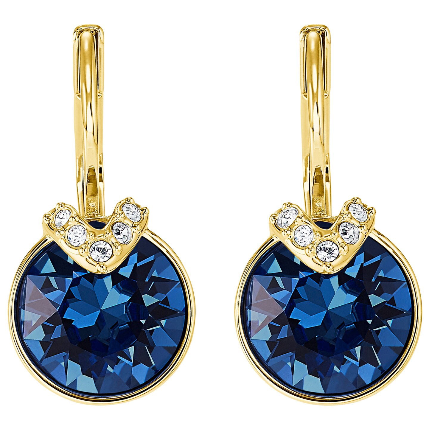 Swarovski - Swarovski Bella V Pierced Earrings - Blue - Gold-tone