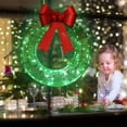 thumbnail image 2 of LED Christmas Wreath with Warm Lights Battery Operated Glowing Hanging Wreath for Front Door Wall Indoor Outdoor Holiday Xmas Decorations Home Festive Decor, 2 of 5
