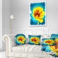 thumbnail image 3 of Designart Sunflower on Blue Watercolor - Floral Throw Pillow - 12x20, 3 of 5