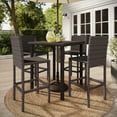 thumbnail image 6 of Martha Stewart Set of 2 Indoor-Outdoor Patio Bar Stools in Brown Rattan Wicker, 6 of 12