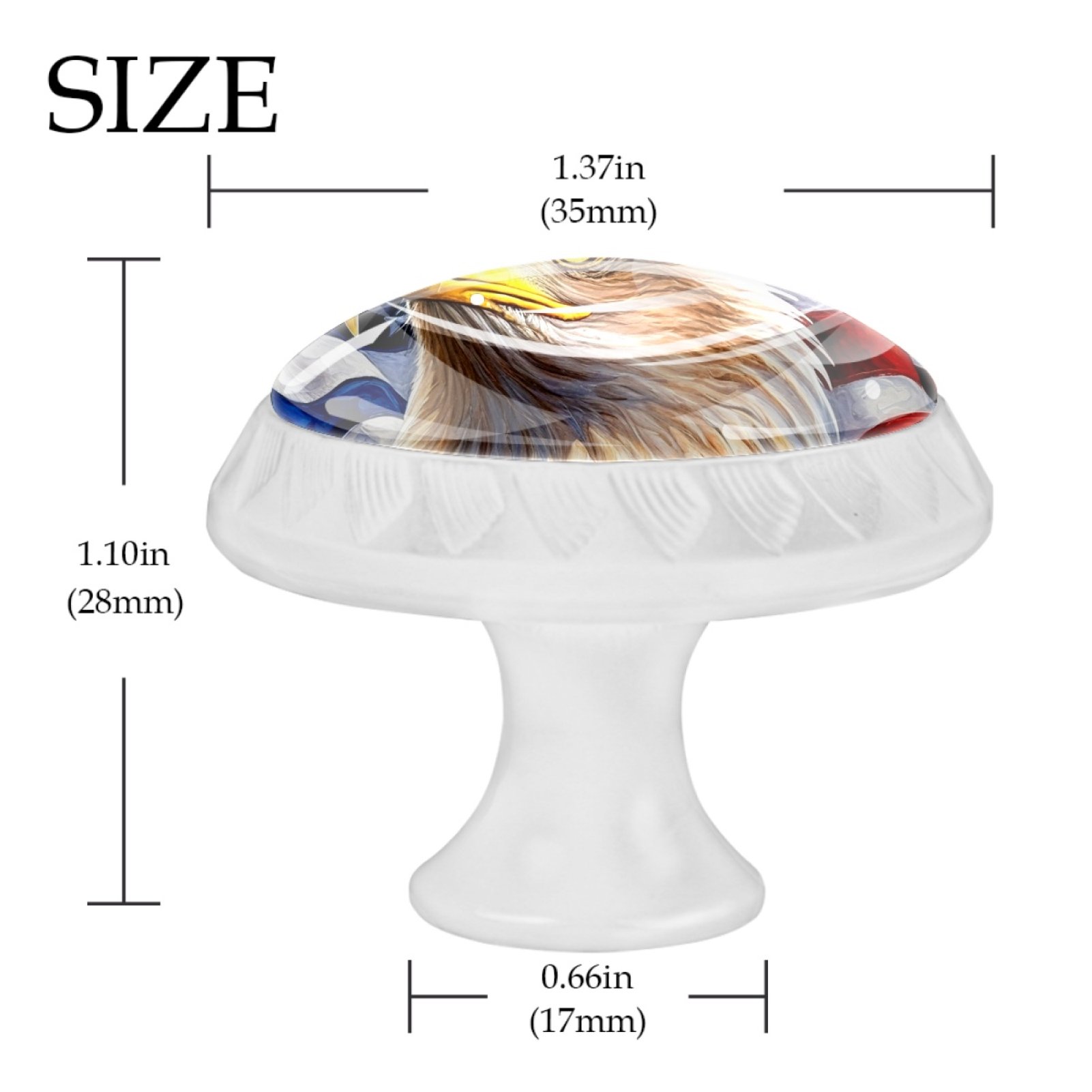 4 Pcs Eagle and American Flag Knobs for Kitchen Cabinet Cupboard Dresser Bookcase Drawer Pulls Handles Round Home Decor