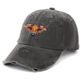 thumbnail image 2 of Black Hat Cap for Men & Women – Distressed Baseball Cap, Unisex Bull Graphic Hat, Adjustable All-Season Colorful Streetwear Design, 2 of 5