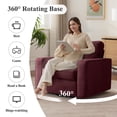 thumbnail image 3 of COOLHUT 360° Swivel Accent Chair Set of 2, 36.2" Wide Accent Chair Armchair, Comfy Upholstered Single Sofa Chair for Living Room and Bedroom, Plum Purple, 3 of 11