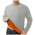 thumbnail image 2 of Dwelliawo Sweatshirts for Men Sherpa Lined Thermal Crewneck Pullover Long Sleeve Basic Warm Pullover Sweatshirts Winter Warm Pullover Sweatshirt Light Gray 3XL, 2 of 4