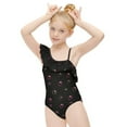 thumbnail image 4 of Hello Kitty Girls One Piece Swimsuits Hawaiian Ruffle Swimwear Beach Bathing Suit Outfits, 4 of 7