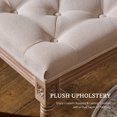 thumbnail image 4 of Vintage Ottoman Stool 47cm Upholstered Dressing & Vanity Stool Foot Rest Beige, 4 of 12
