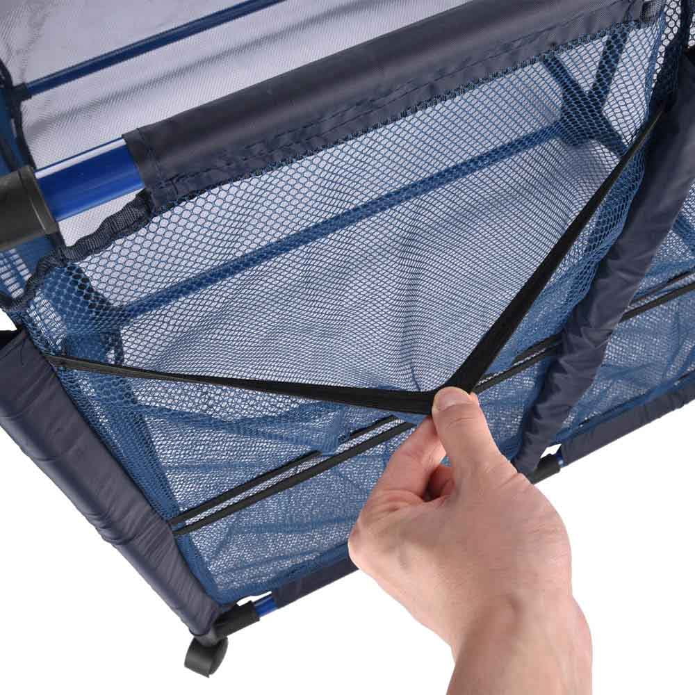 Yescom 50" Large Rolling Pool Toy Organizer – Sleek Black Mesh Storage Bin in Blue