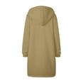 thumbnail image 5 of Luwomo Women's Casual Jackets Zipper Long Sleeve Hooded Drawstring Warmth Versatile Outerwear Everyday Activities with Pockets Blouses Beige,L, 5 of 6