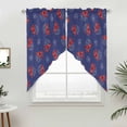 thumbnail image 5 of Navy Blue Coastal Kitchen Window Curtains, Swag Curtains Valance for Bedroom Living Room Bathroom, Red Lobster Nautical Ocean Rod Pocket Window Treatment Curtain Block Drapes 2 Panels 28"x36", 5 of 9
