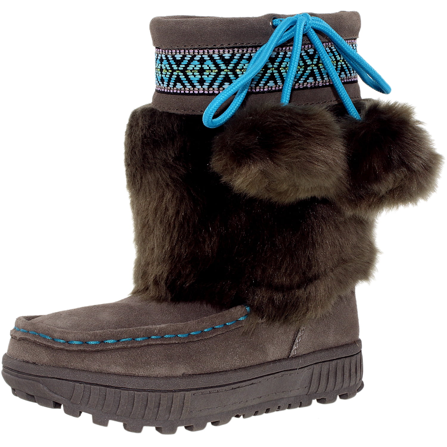 Bearpaw Girl's Hope Suede/Faux Fur Mid-Calf Suede Boot - Walmart.com