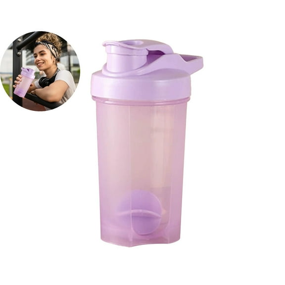 WNFJR Protein Powder Shaking Cup 500ml - Portable Fitness Sports Cup with Built-in Stirrer, Leak-Proof Lid & Large Mouth for Easy Cleaning