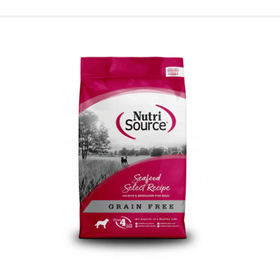 NutriSource Grain Free Seafood Select with Salmon Dry Dog Food 26 lb