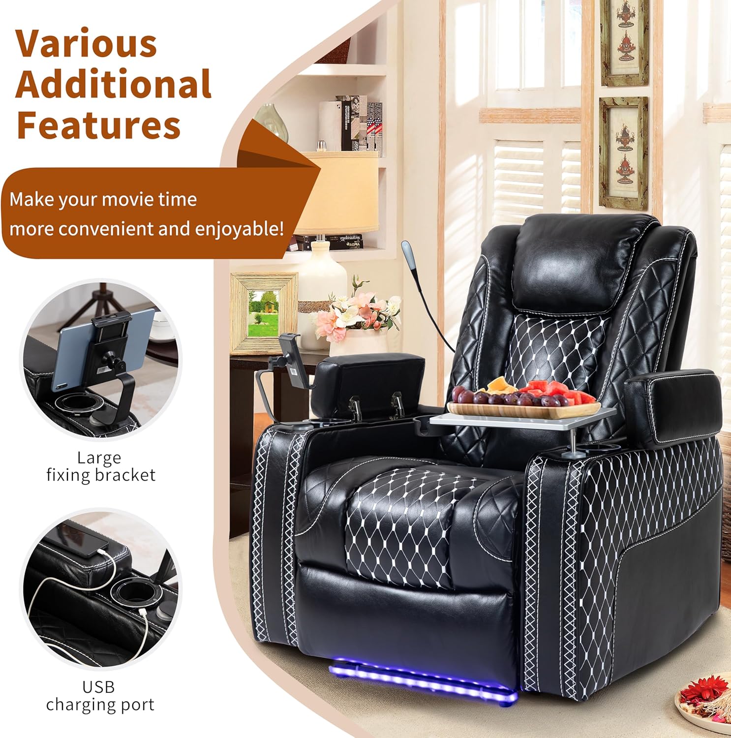 Recliner with Lift Assist for Seniors, Heavy Duty Lay Flat Recliner 180-Degree, Dual Motor Power Stand Up Lift Chair with Massage and Heat, Infinite Position Electric Recliner Chair for Elderly