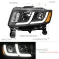 thumbnail image 5 of DNA Motoring  For 14-16 Jeep Grand Cherokee LED DRL Black Amber Projector Headlight Lamps Pair, 5 of 10