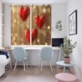 thumbnail image 5 of Valentines Kitchen Curtains 63 Inch Length, Red Love Heart Romantic Grommet Top Bedroom Living Room Curtains, Light Filtering Cafe Curtain Drapes 2 Panels Set 104''x63'', 5 of 9