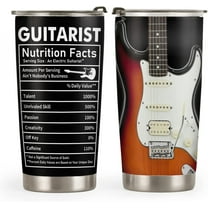 20oz Guitar Gifts for Men Music Gifts for Men Gifts for Musicians Gifts for Guitar Players Valentines Day Gifts for Him, Electric Guitar Facts Tumbler Cup, Insulated Travel Coffee Mug with Lid