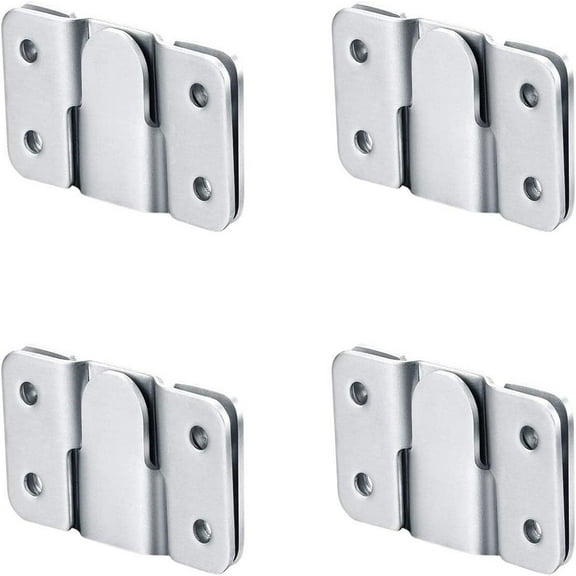 Flush Mount Brackets, Headboard Wall Fixing Brackets Wall Mount Interlocking Z Clip Hook Hardware for Furniture Connecting, Pictures Mirrors Frames Hanging (4pcs, silver)