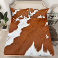thumbnail image 2 of Manfei Highland Cow 4 Pieces Queen Sheet Sets,Cowhide Print Ultra Soft Flat Sheet,Animal Print Queen Fitted Sheet,Wildlife Bedroom Decoration, 2 of 7