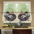 thumbnail image 4 of Yayeee Kitchen Curtains Set of 2 Light Filtering 57"x24" Over Sink Window Panels, Beige Record, 4 of 7