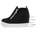 thumbnail image 3 of ​FUPPIA Girls Wedge Sneakers Fashion High Top Sneakers with Double Side Zippers Black 2 Big Kid, 3 of 7