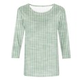 thumbnail image 4 of FAIWAD Womens 3/4 Sleeve Tunic Tops Round Neck Striped Print Comfy Loose Casual Pullover Tops, 4 of 4