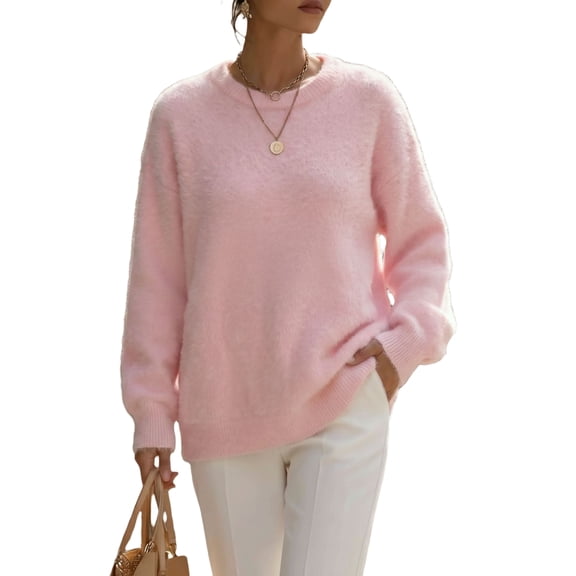Sweaters for Women Fall Oversized Wool Blend Pullover, 3XL