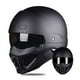 thumbnail image 2 of Casco retro desmontable para motocicleta, de liberación rápida, ABS, abierto, integral, negro mate, modular, clásico, profesional, 2 of 5