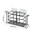 thumbnail image 3 of Wall Mounted Toothbrush Storage Rack, Non Perforated Bathroom Holders, Mouthwash Cup Set, Iron Material, Multi Functional Storage, Stable Load Bearing, Fashionable Appearance, Easy To Clean, 3 of 6