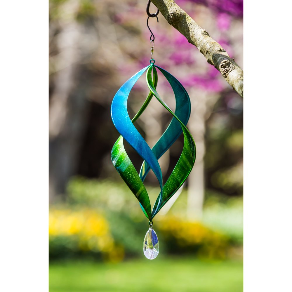 Evergreen 20" Hanging Spinner, Blue/Green, 8.2'' x 19.3'' x 8.2