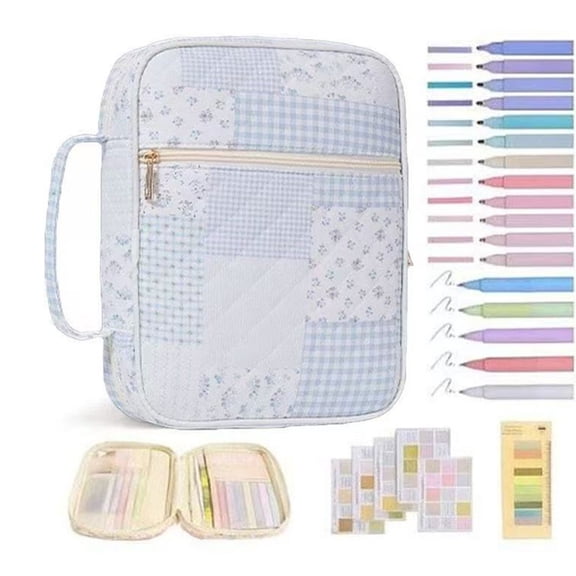 Bible Covers for Women, Bible Carrying Case, Large Quilted Bible Tote with Handle, Includes Bible Tabs & Study Supplies Organizer